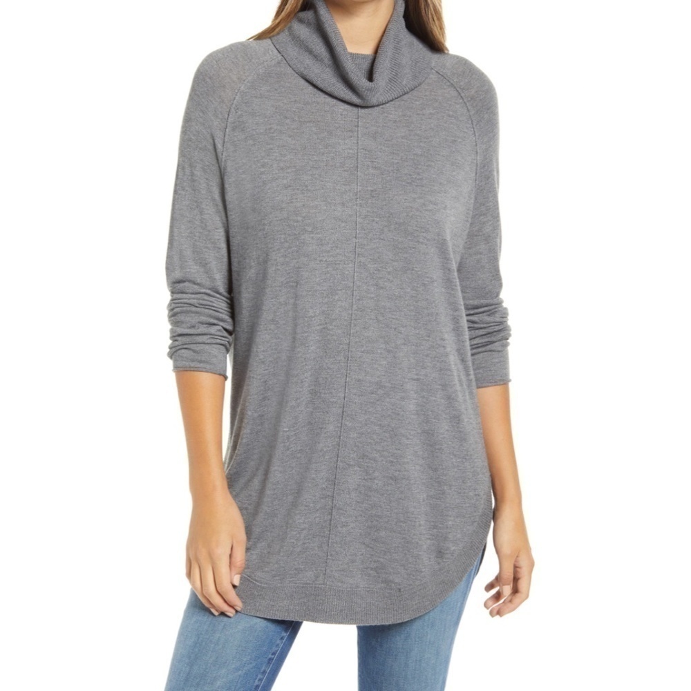 NWT Caslon Nordstrom Dark Heather Gray Women's Turtleneck